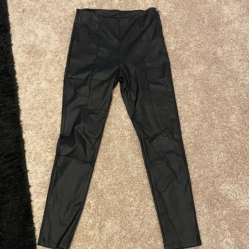 High waisted Leather pants size large